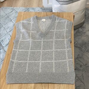 a new day Grey V-Neck Windowpane Sweater Vest